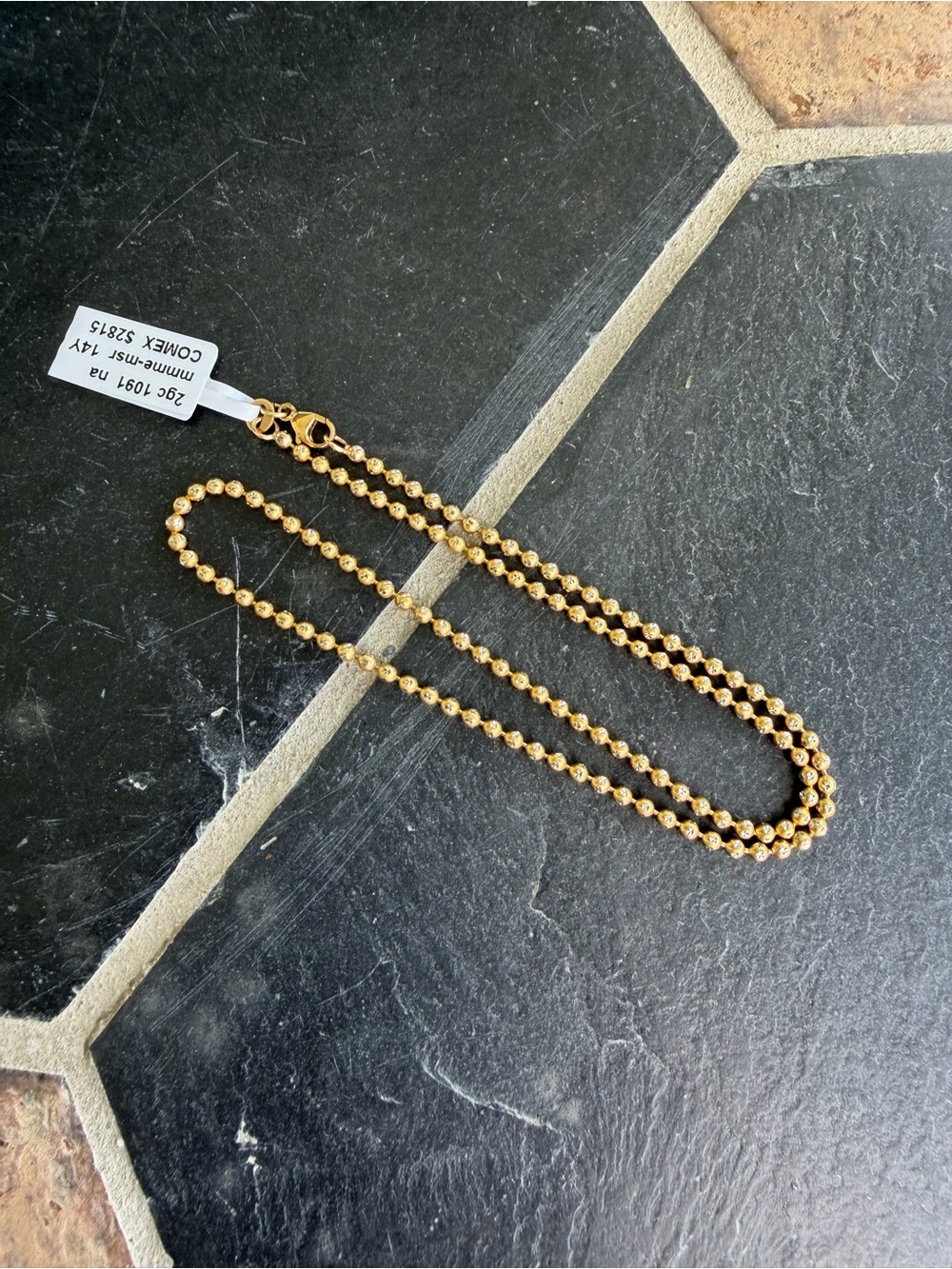 14kt yellow Gold beads with white gold ⭐️ on beads 16”